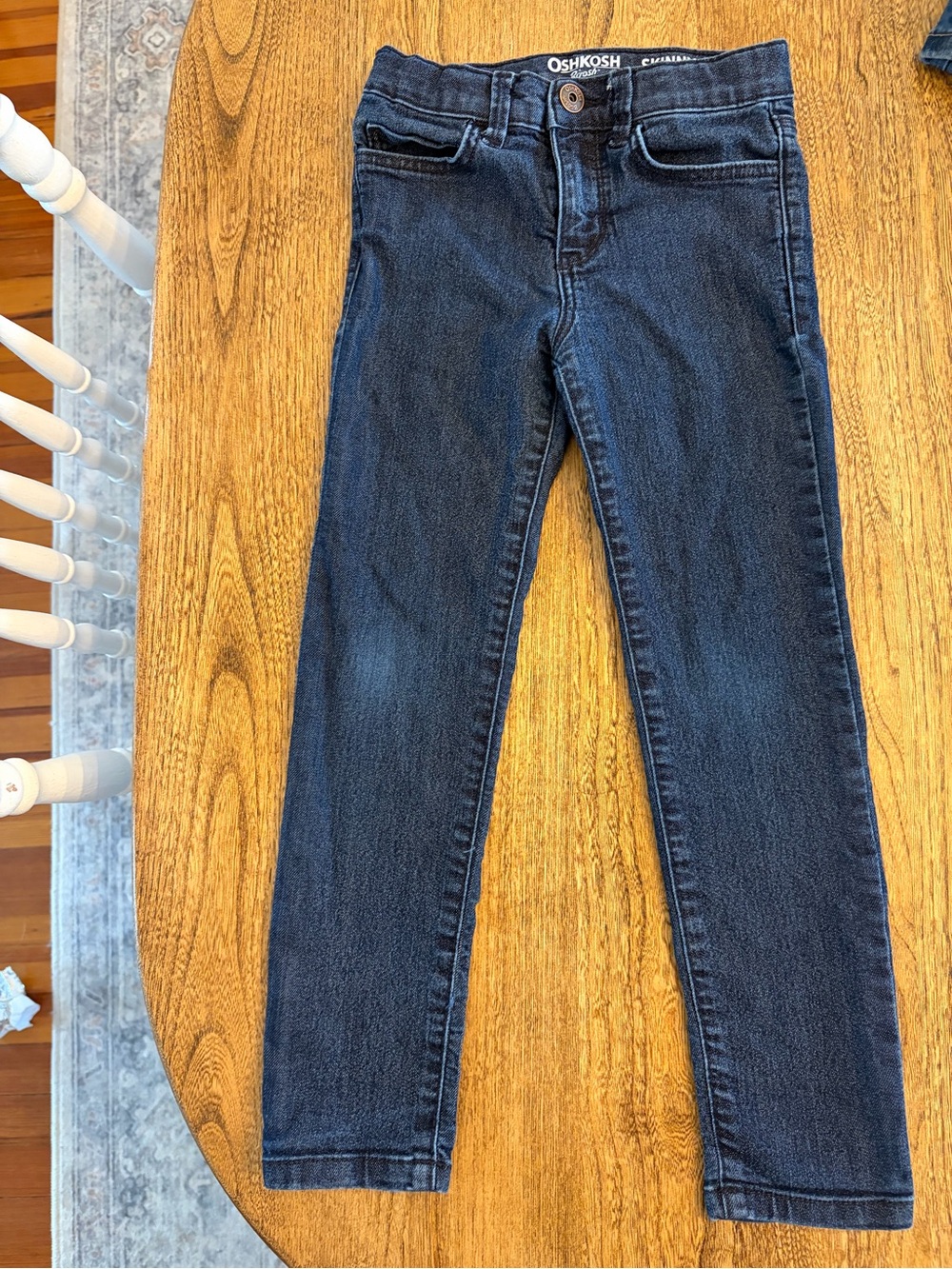 6 girls skinny jeans stretchy winter wear w boots dark denim adjustable waist S